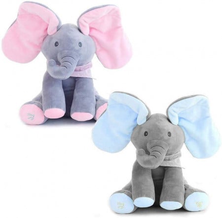 Elefant Cucu-Bau – variante urechi roz și albastre