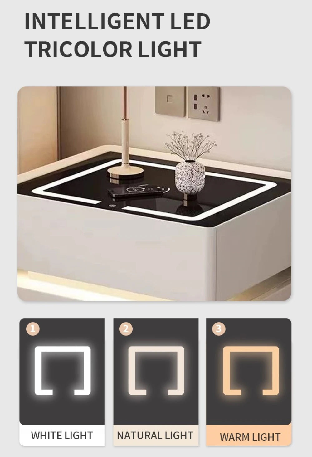 Noptieră smart – iluminare LED ambientală