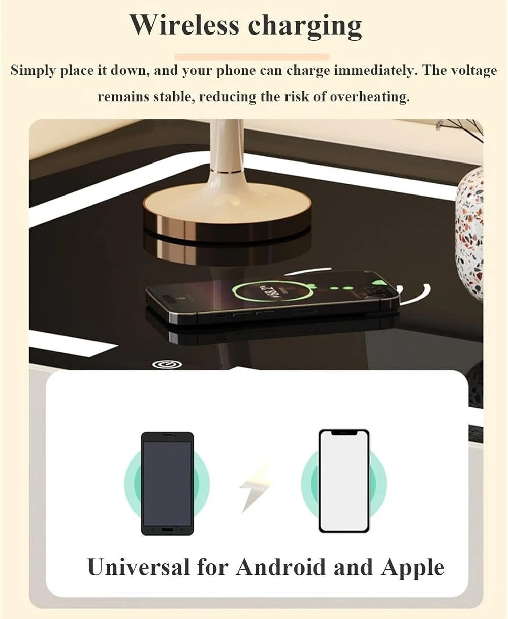 Noptieră smart – încărcare wireless pe blat