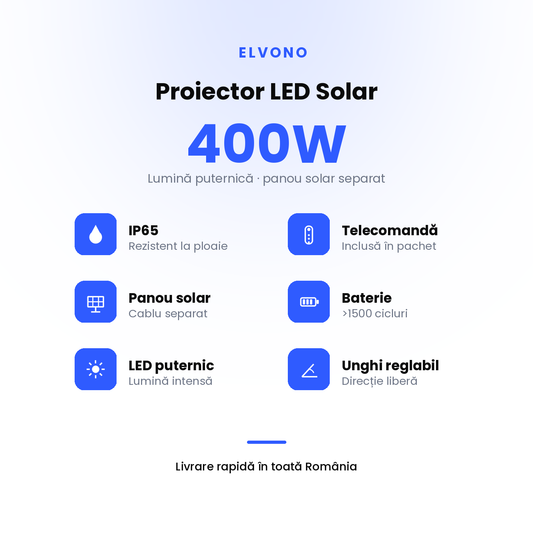 Specificații Proiector LED Solar 400W ELVONO